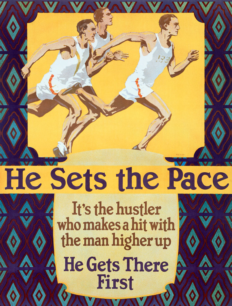 He Sets the Pace Motivational Poster 0000-3198