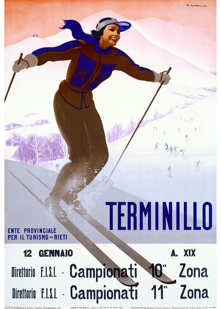 Terminillo Women Snow Ski Poster 0000-4260