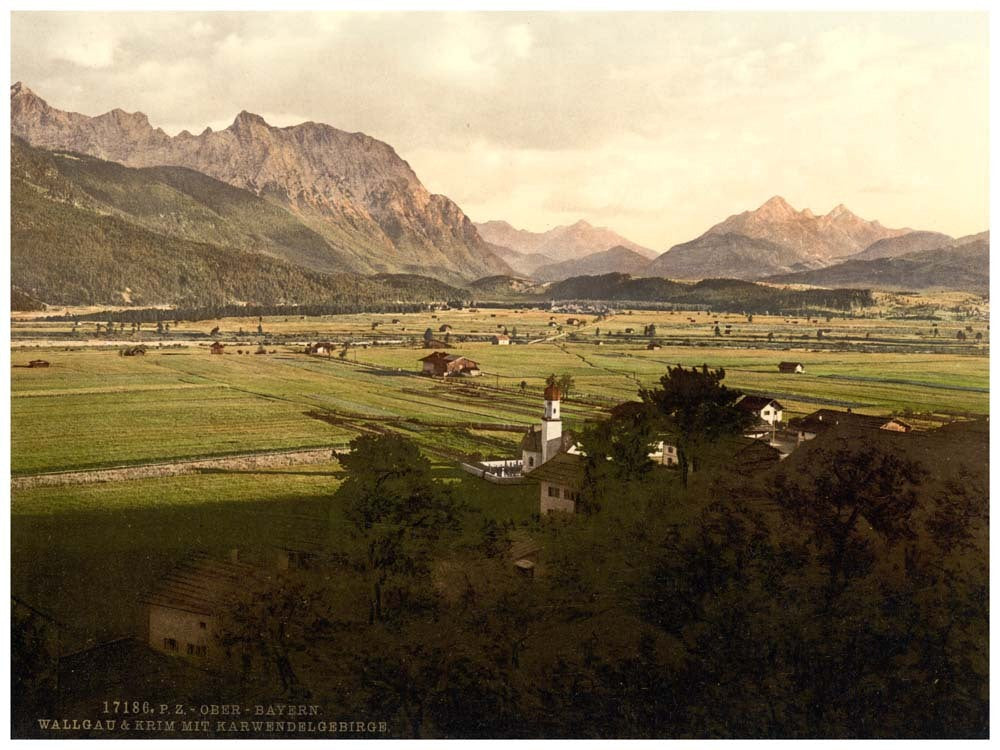 Walgau and Krom with Karwendelgebirge, Upper Bavaria, Germany 0400-3352