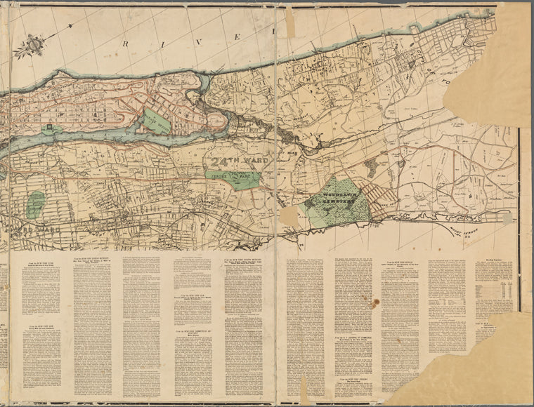 Map of the northern portion of the City of New York: comprising the 12th ward, and the new 23d and 24th wards, recently annexed under chapter 613, laws of 1873, State of New York