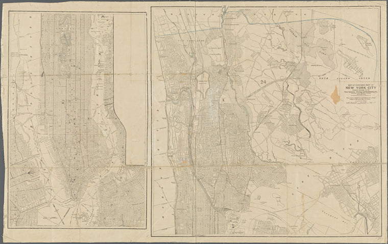 Map of northern part of New York City