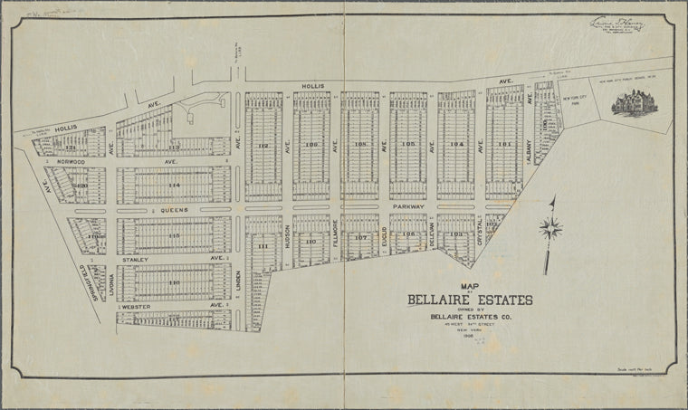 Map of Bellaire Estates : owned by Bellaire Estates Co. 45 West 34th Street New York, 1908