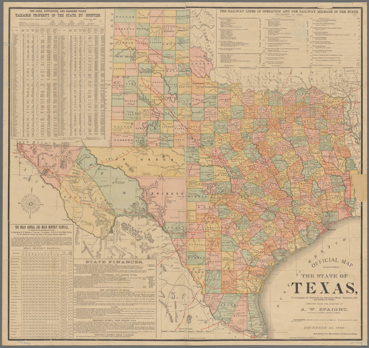 Official map of the state of Texas: to accompany the statistical and descriptive work, "Resources, soil and climate of Texas"