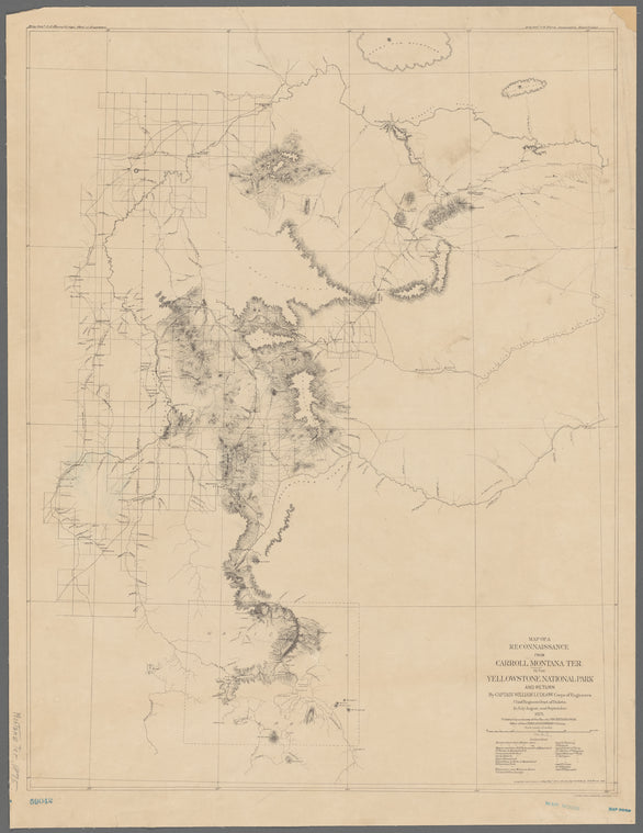 Map of a reconnaissance from Carroll, Montana Ter. to the Yellowstone National Park and return