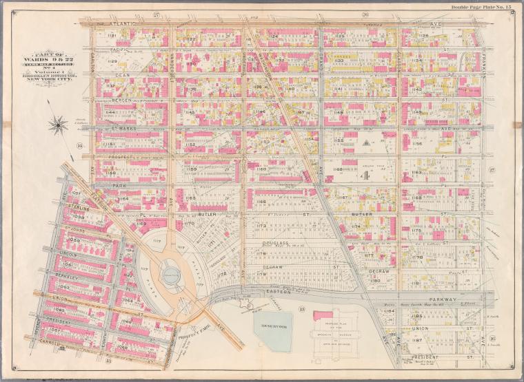 Bounded by Atlantic Avenue, Franklin Avenue, President Street, Washington Avenue, Eastern Parkway, Prospect Park West, Carroll Street, Seventh Avenue, Flatbush Avenue and Carleton Avenue