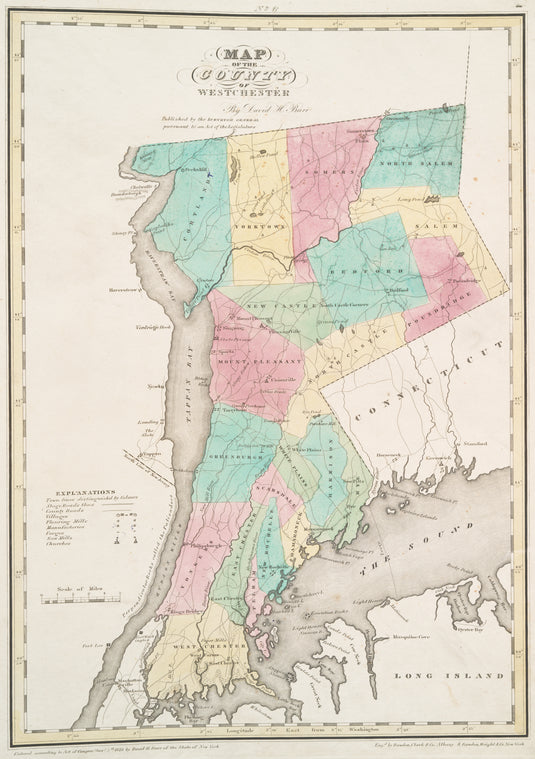 Map of the county of Westchester