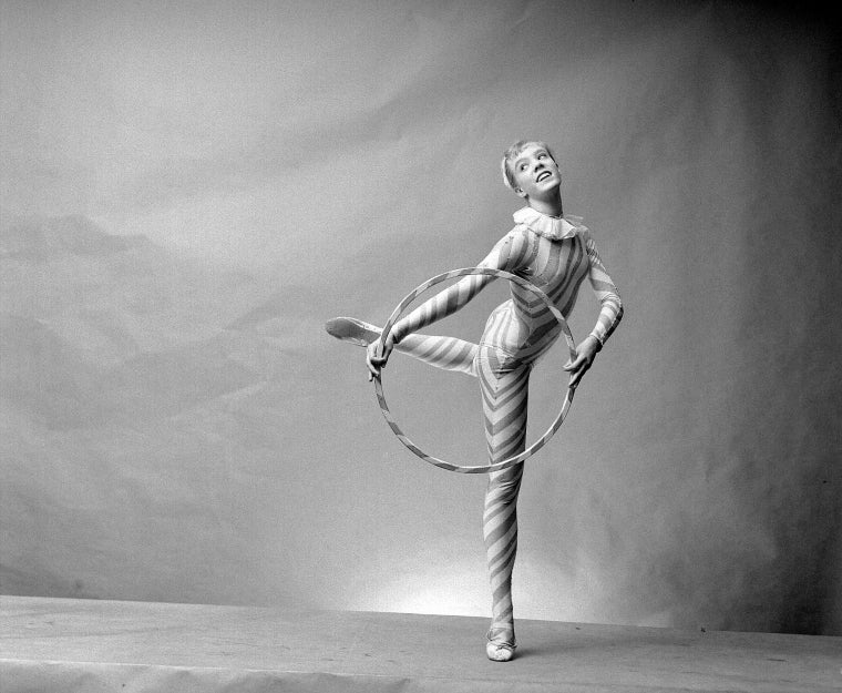 Zina Bethune as a Candy Cane (Hoops) in a New York City Ballet production of "The Nutcracker."