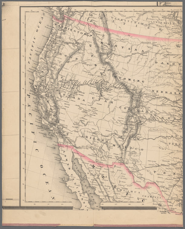 Colton's railroad and commercial map of the United States and Canada