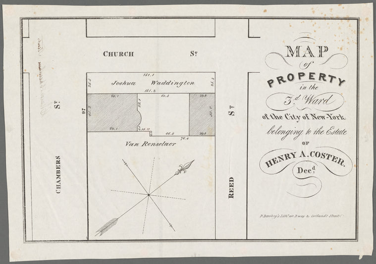 Map of property in the 3d Ward of the city of New-York belonging to the estate of Henry A. Coster, decd.