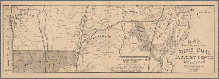 Map showing location of lands of the Pelham Manor and Huguenot Heights Association