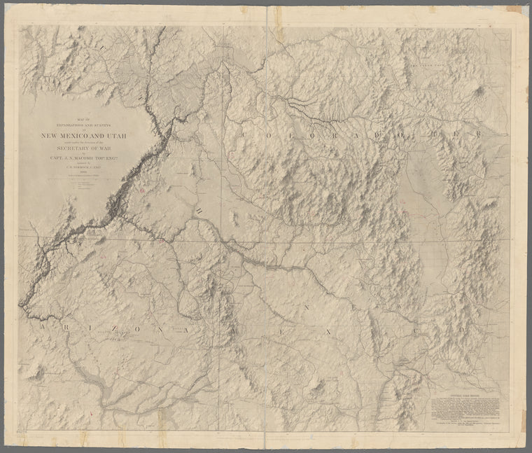 Map of explorations and surveys in New Mexico and Utah: made under the direction of the Secretary of War by Capt. J.N. Macomb Topl. Engrs. assisted by C.H. Dimmock. C. Engr. 1860