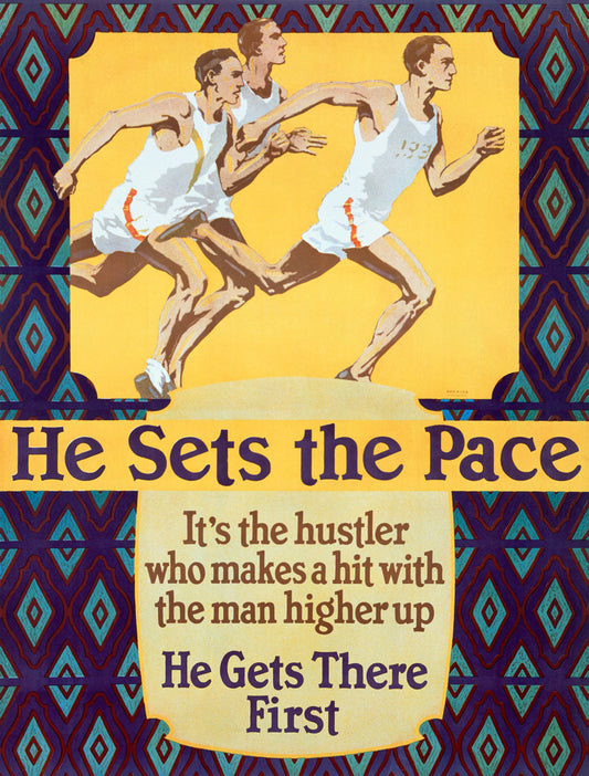 He Sets the Pace Motivational Poster 0000-3198