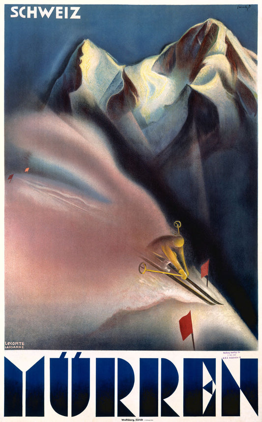 Murren Ski Poster Switzerland 0000-3300