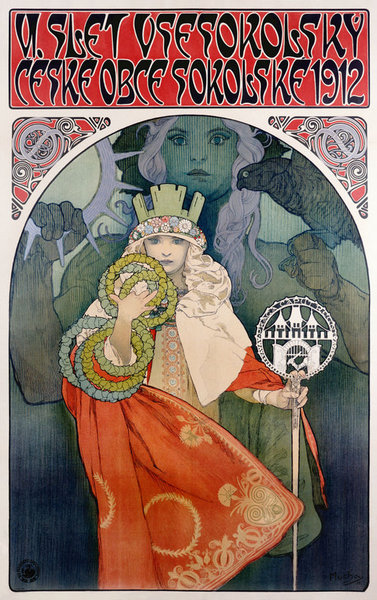 Mucha Nouveau Czech Slet Poster 0000-3501