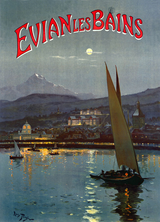 French Evian Les Bains Sailing Poster 0000-3513