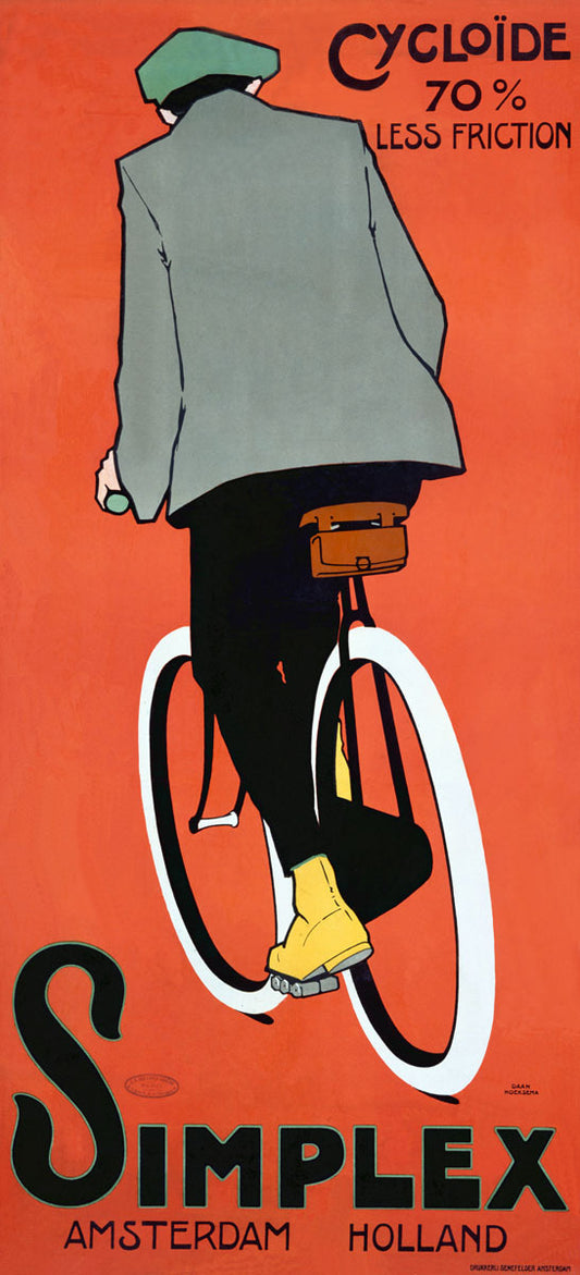 VINTAGE 1915 DUTCH SIMPLEX BICYCLE POSTER 0000-3584
