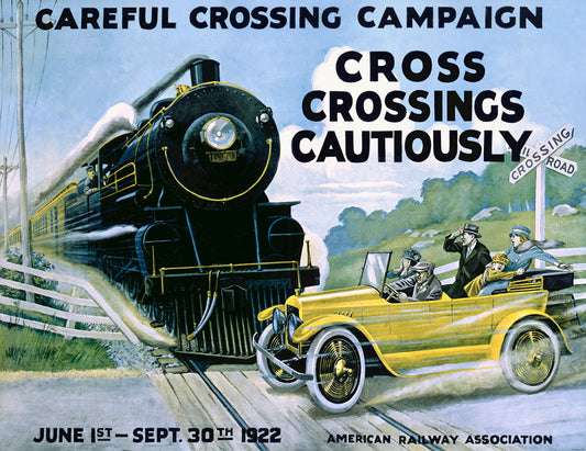 1922 VINTAGE RAILROAD SAFETY POSTER 0000-3646
