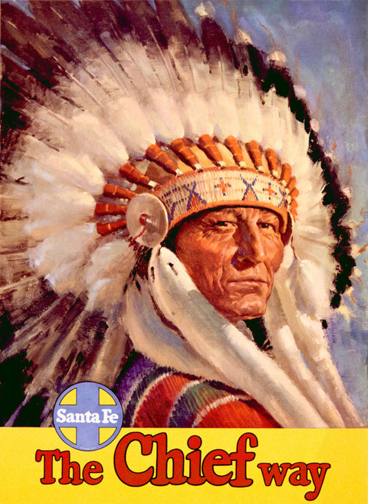 Santa Fe Railroad Indian Chief Poster 0000-3674