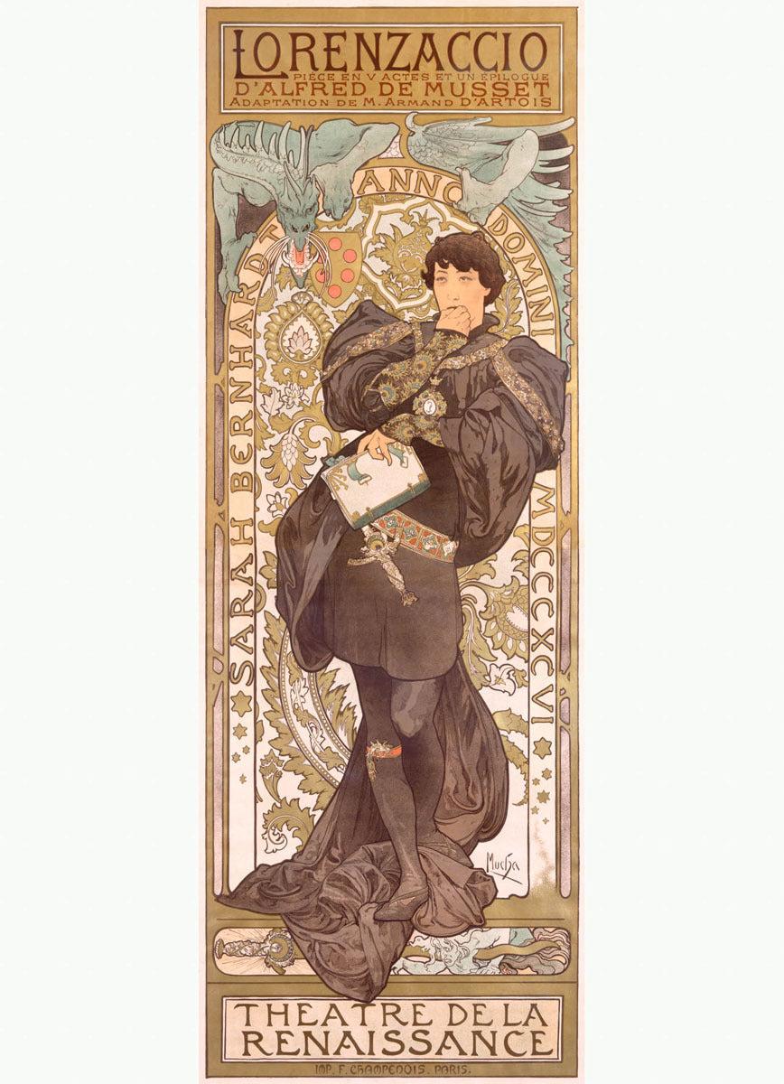 Mucha Nouveau Lorenzaccio Theater Poster 0000-4393