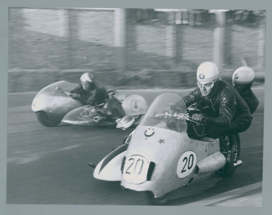 Italian BMW Sidecar Motorcycle Poster 0000-4970