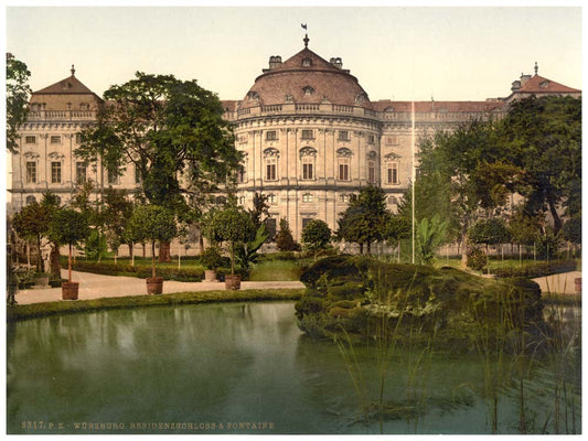 Residence and fountain, Wurzburg, Bavaria, Germany 0400-2652