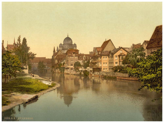 The Pegnitz shore and synagogue, Nuremberg, Bavaria, Germany 0400-2952