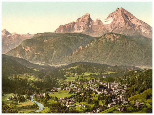 Berchtesgaden from Metzenleiten Upper Bavaria, Germany 0400-2996