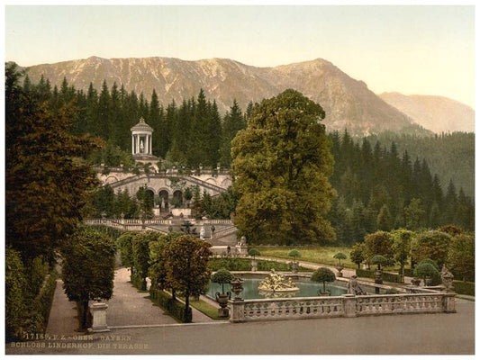 The terrace, Linderhof Castle, Upper Bavaria, Germany 0400-3294