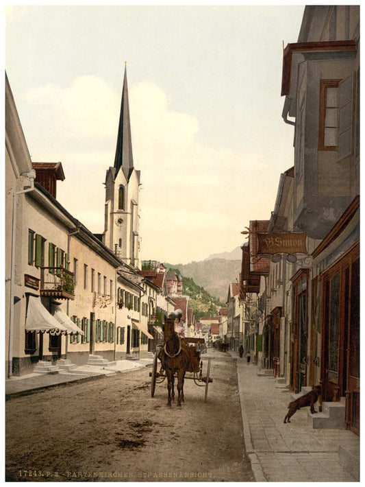 Street scene, Partenkirchen, Upper Bavaria, Germany 0400-3323