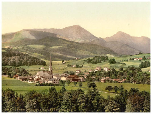Siegsdorf with Mariaeck and Hockfellen, Upper Bavaria, Germany 0400-3338