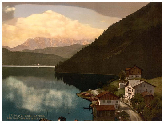 Walchensee with Urfeld, Upper Bavaria, Germany 0400-3349