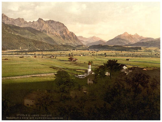 Walgau and Krom with Karwendelgebirge, Upper Bavaria, Germany 0400-3352