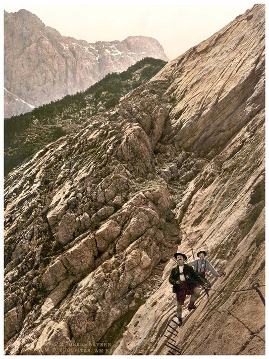 Zugspitze, view showing side path, Upper Bavaria, Germany 0400-3359