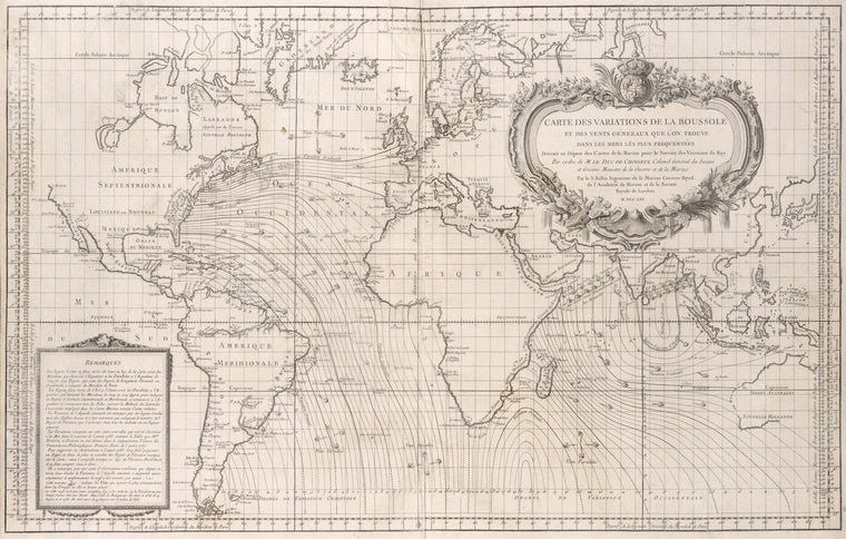 Carte des variations de la boussole et des vents generaux ...