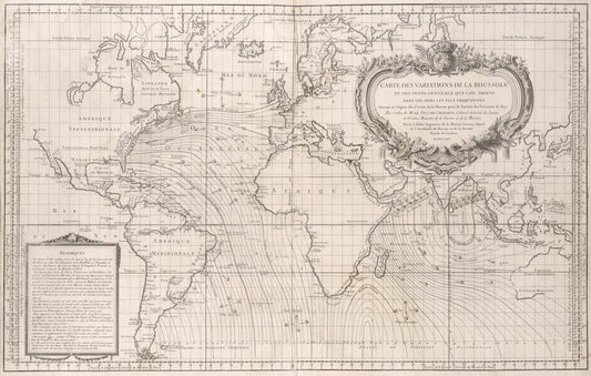 Carte des variations de la boussole et des vents generaux ...