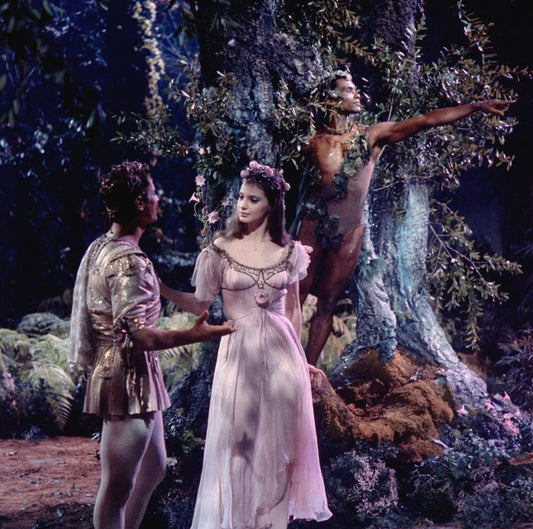 New York City Ballet production of movie version of "A Midsummer Night's Dream" with Edward Villella as Oberon, Suzanne Farrell as Titania and Arthur Mitchell as Puck, choreography by George Balanchine (New York)