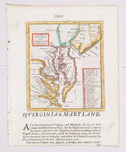 A new map of Virginia and Maryland