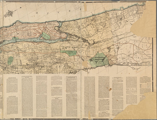 Map of the northern portion of the City of New York: comprising the 12th ward, and the new 23d and 24th wards, recently annexed under chapter 613, laws of 1873, State of New York