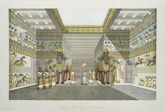 Hall in Assyrian palace, restored.