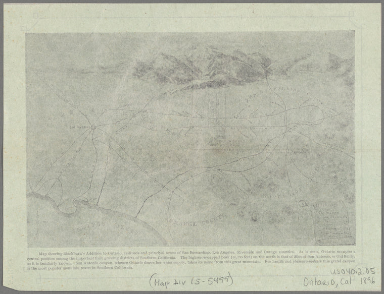 Map of Blackburn's addition to Ontario, San Bernardino County, Cal.