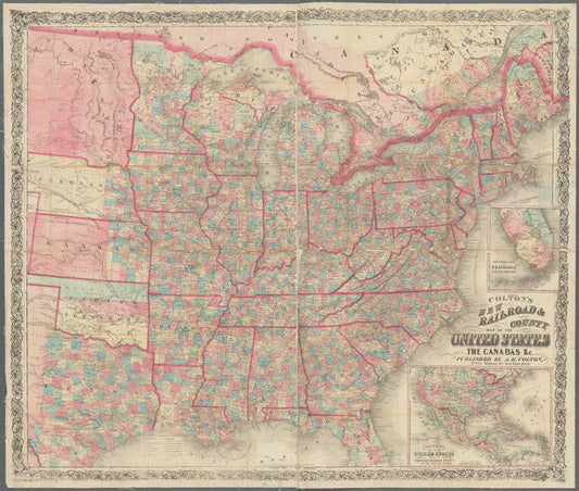Colton's new railroad & county map of the United States, the Canadas &c.