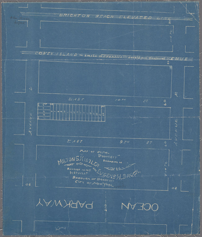 Map of property belonging to Milton S. Kistler and Eugene H. Brook : situated in the 31st ward, borough of Brooklyn, City of New York