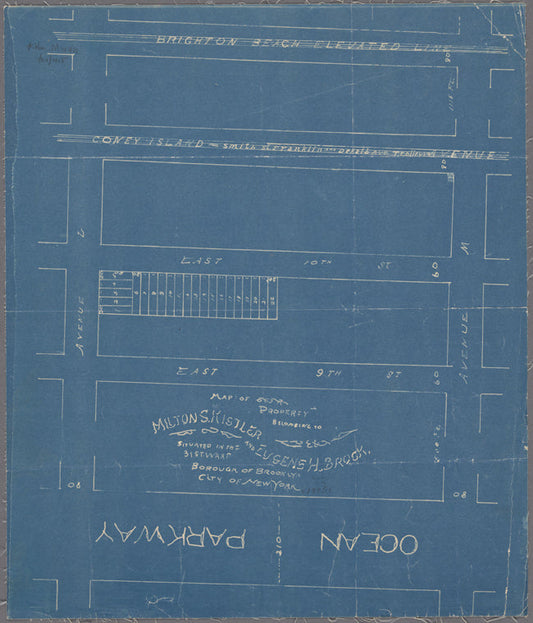 Map of property belonging to Milton S. Kistler and Eugene H. Brook : situated in the 31st ward, borough of Brooklyn, City of New York