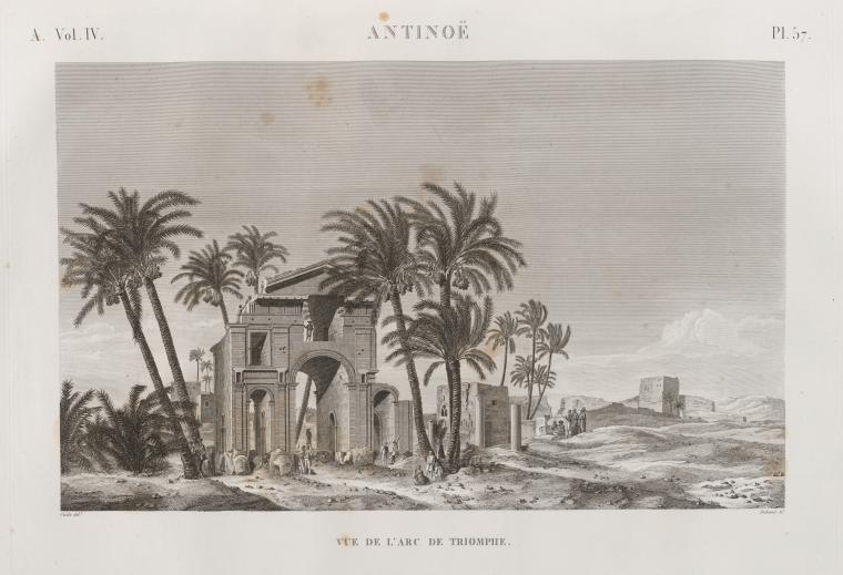Antinoë [Antinoöpolis]. Vue de l'arc de triomphe.
