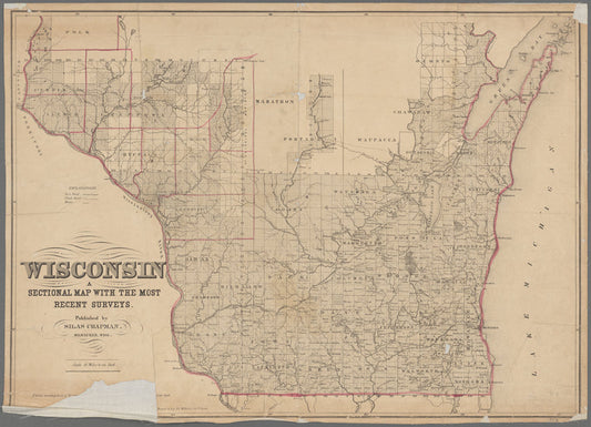 Wisconsin, a sectional map with the most recent surveys