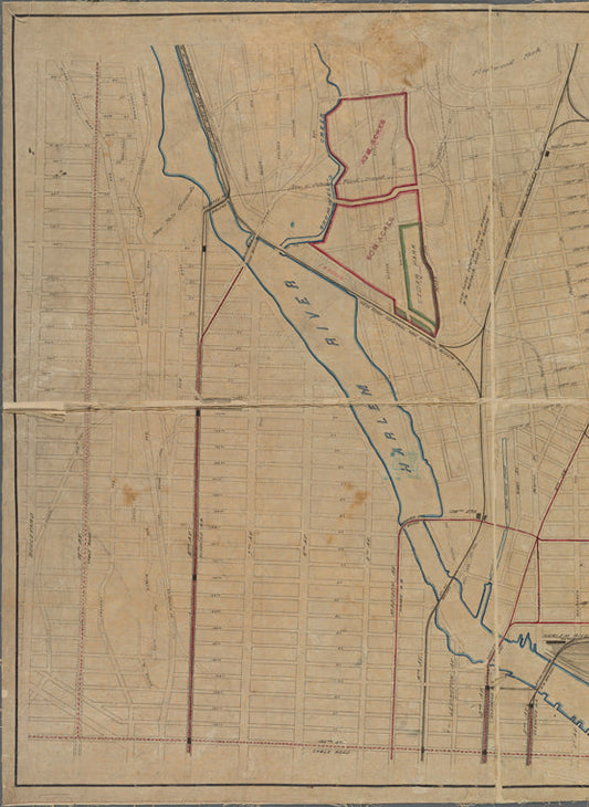 Map showing steam, cable, and horse roads in the Bronx