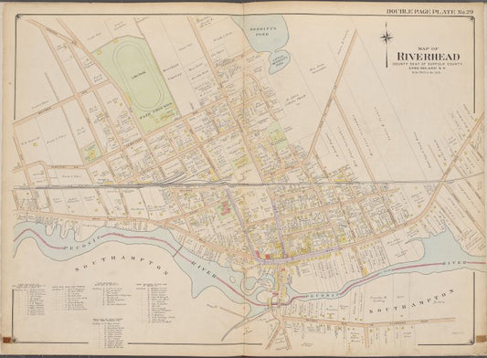 Suffolk County, V. 2, Double Page Plate No. 29 [Map bounded by Map of Riverhead]