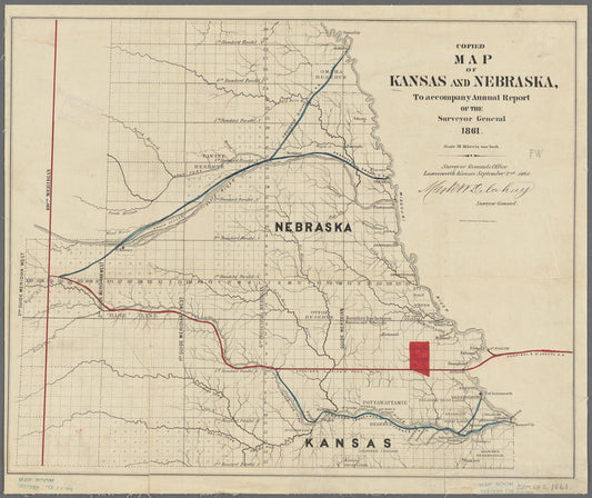Map of Kansas and Nebraska : to accompany annual report of the Surveyor General, 1861