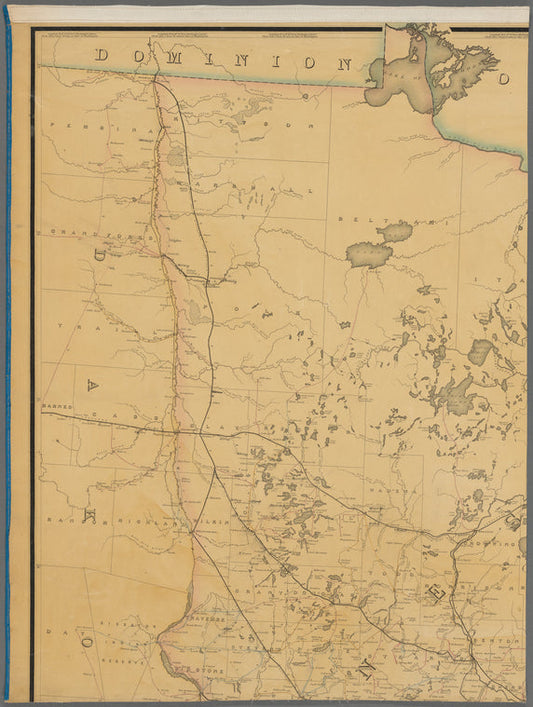 Post route map of the state of Minnesota, : with adjacent parts of Iowa, Nebraska, Dakota, Wisconsin and of the British possessions