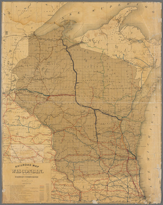 Railroad map of Wisconsin